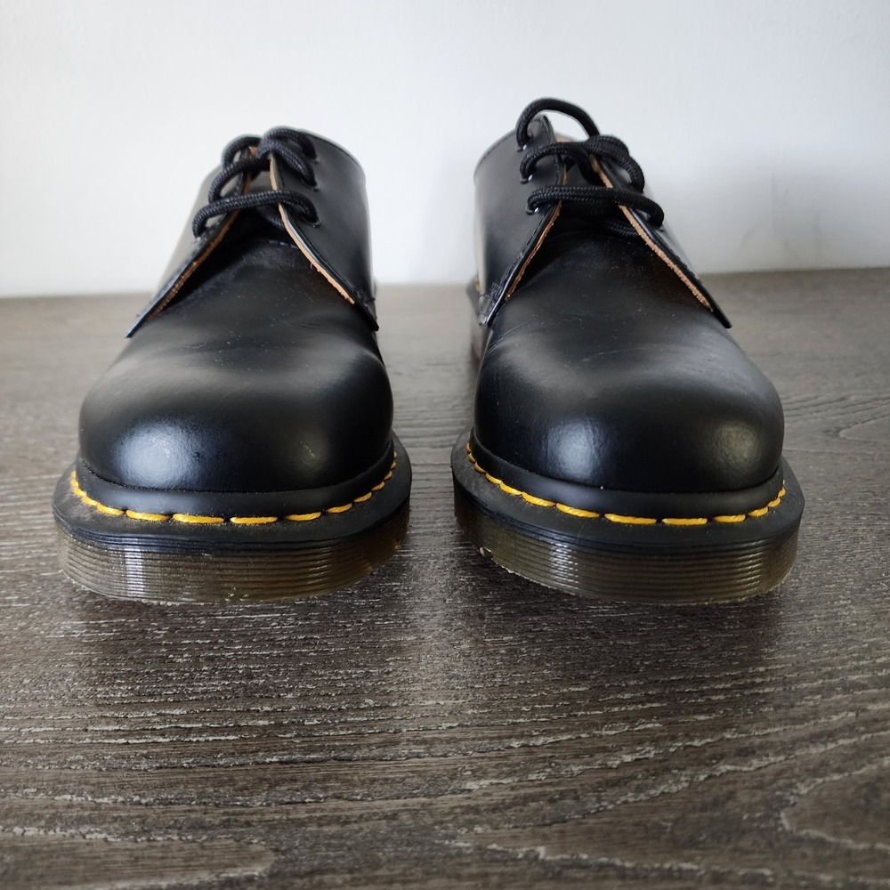Dr Martens 1461 Black Smooth Leather Oxford Shoes US 9 Goth Punk Minimalist - Picture 7 of 12